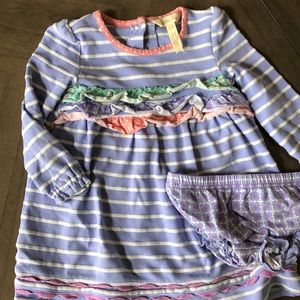 Matilda Jane purple stripes Dress EUC
